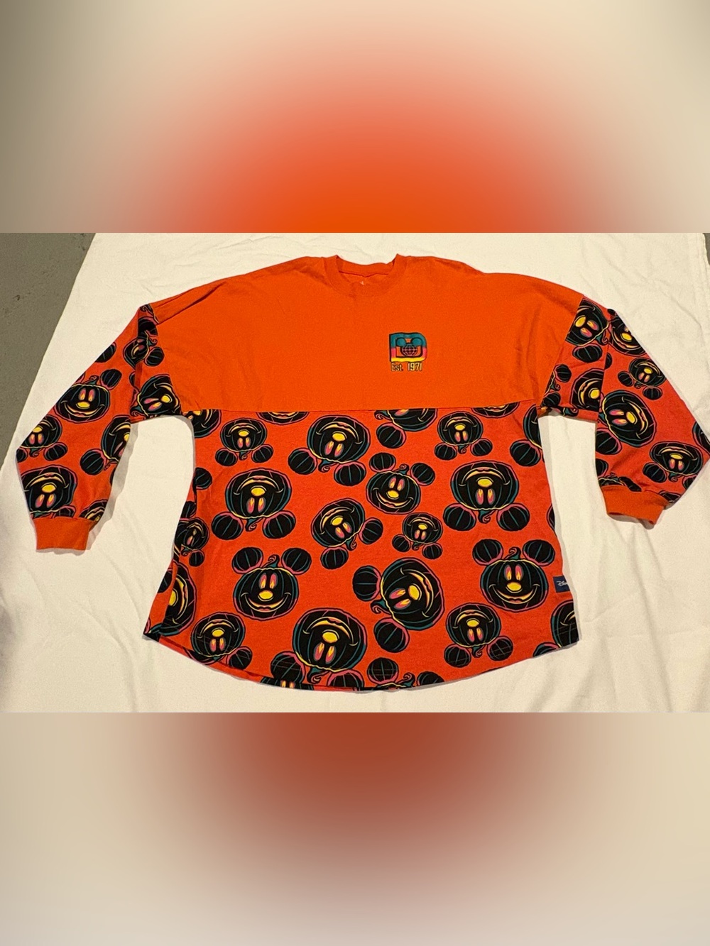 Walt Disney World Parks Mickey Mouse Pumpkin HALLOWEEN Spirit Jersey Sz:Large